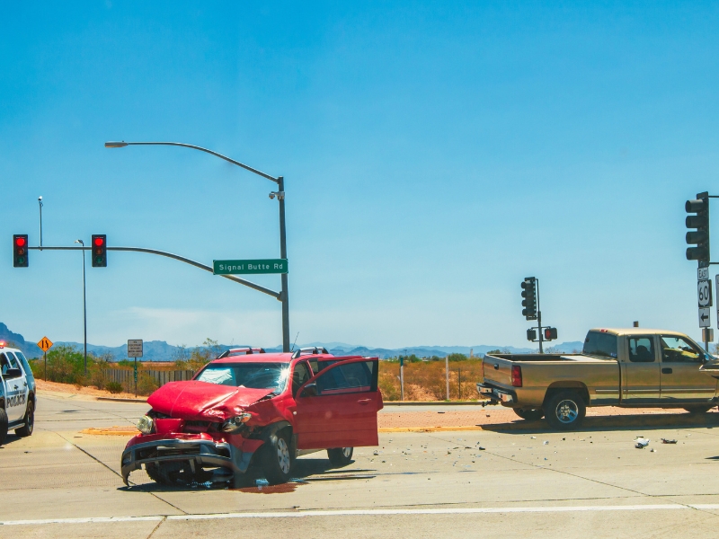 Car crash accident on street.