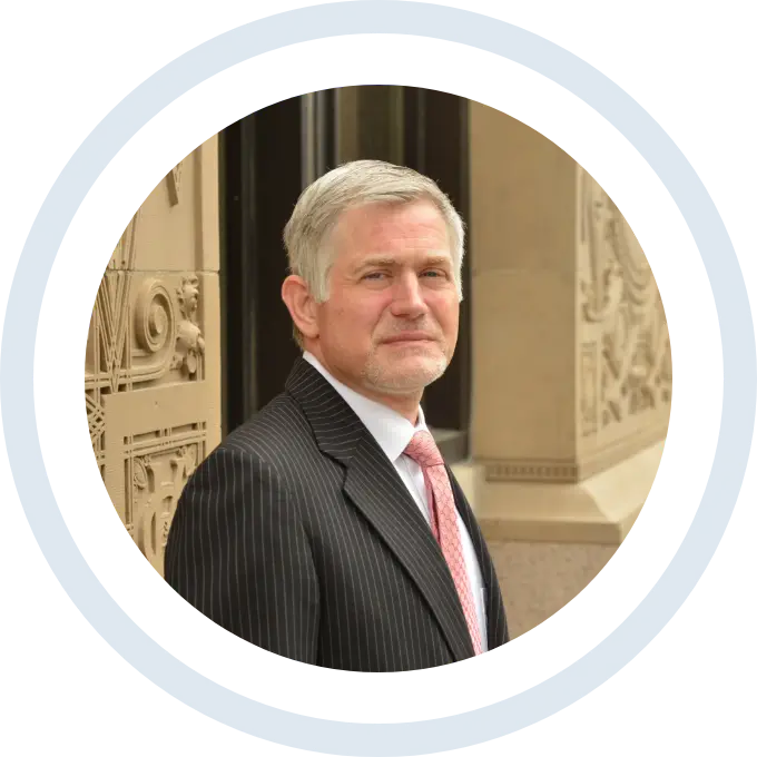 Criminal Defense lawyer Max A. Keller in blue circle