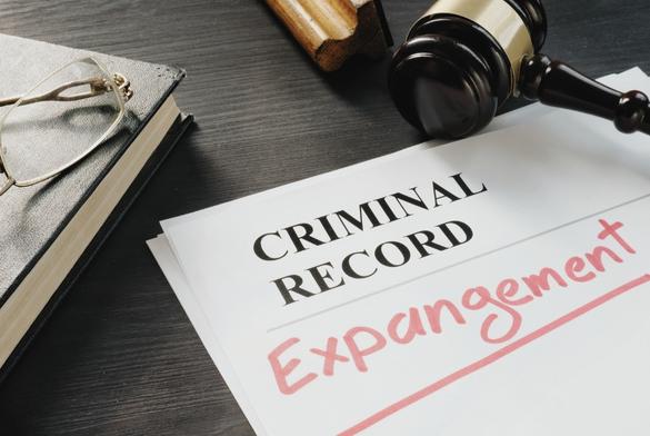 Expunge of criminal record. Expungement written on a document.