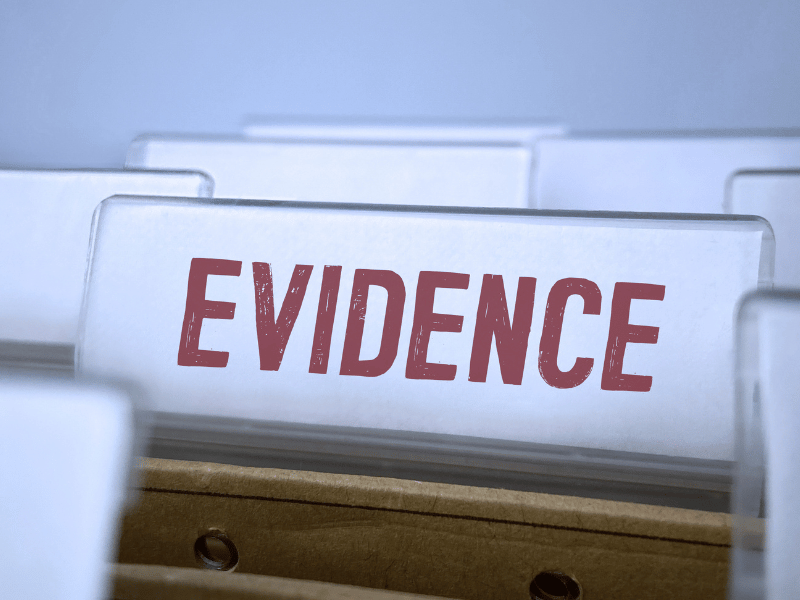 Closeup of evidence folder